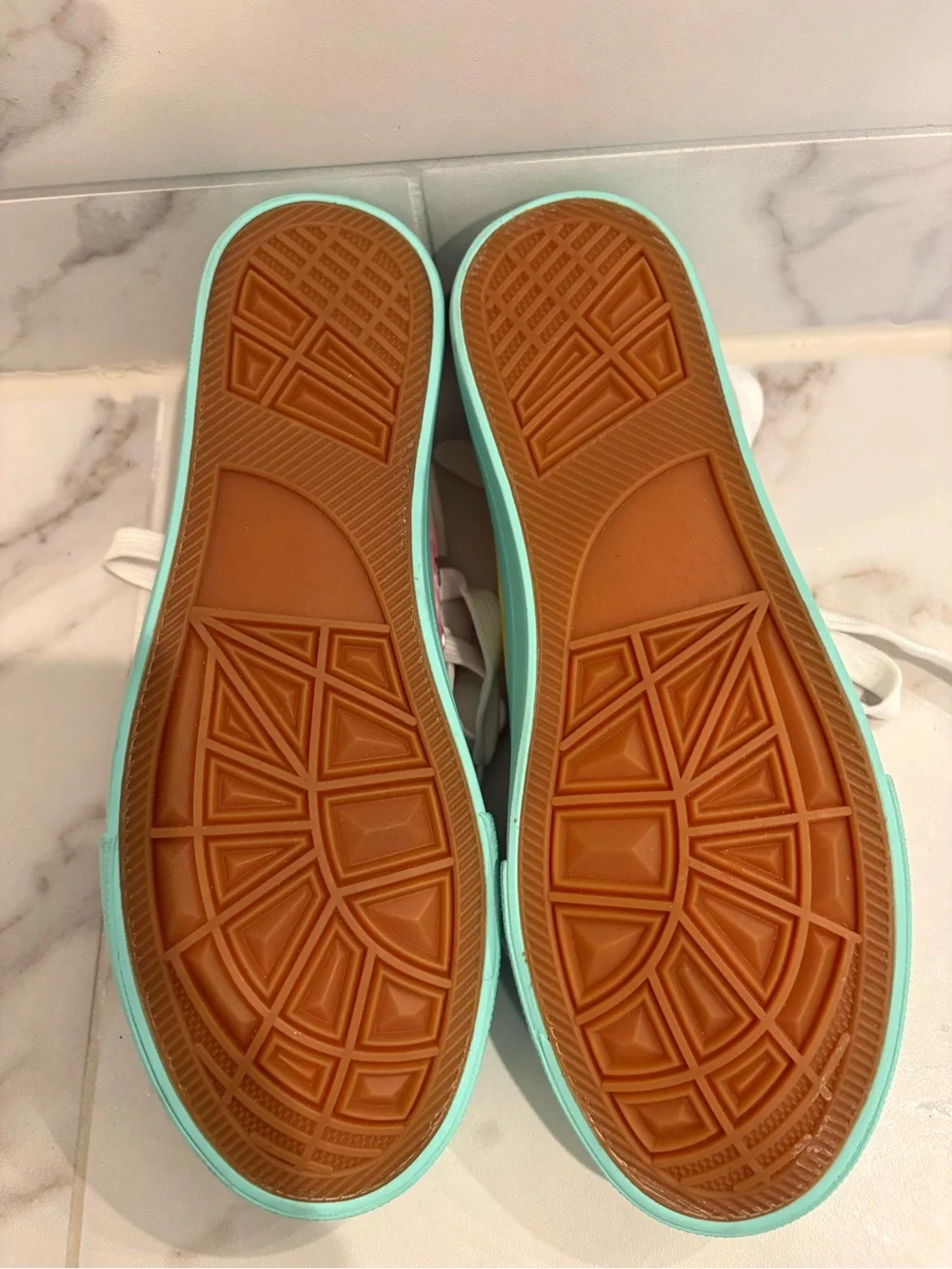 Tie-Dye Low-Top Sneakers with Aqua Sole